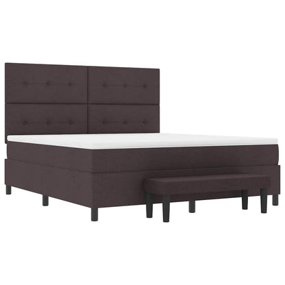 Boxspringbed met matras Donkerbruin 180 x 200 cm Stof