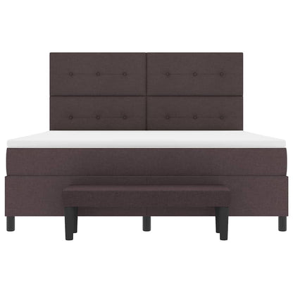 Boxspringbed met matras Donkerbruin 180 x 200 cm Stof