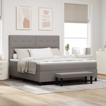 Boxspring bed met matras met hoofdeinde Taupe 180 x 200 cm Stof