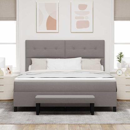 Boxspring bed met matras met hoofdeinde Taupe 180 x 200 cm Stof