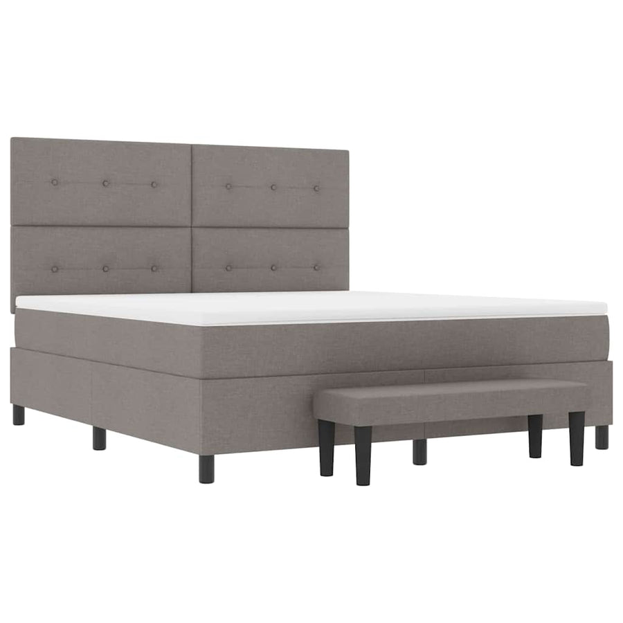 Boxspring bed met matras met hoofdeinde Taupe 180 x 200 cm Stof