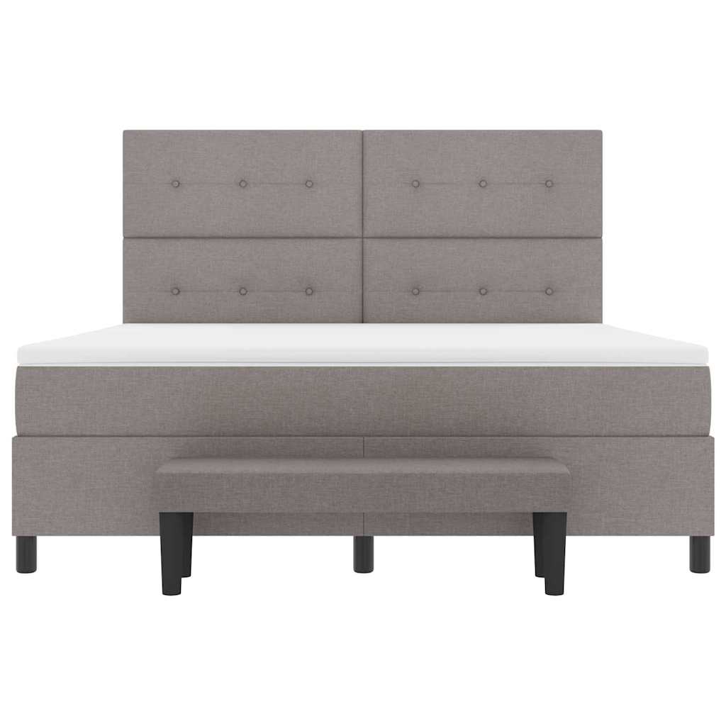 Boxspring bed met matras met hoofdeinde Taupe 180 x 200 cm Stof