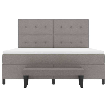 Boxspring bed met matras met hoofdeinde Taupe 180 x 200 cm Stof