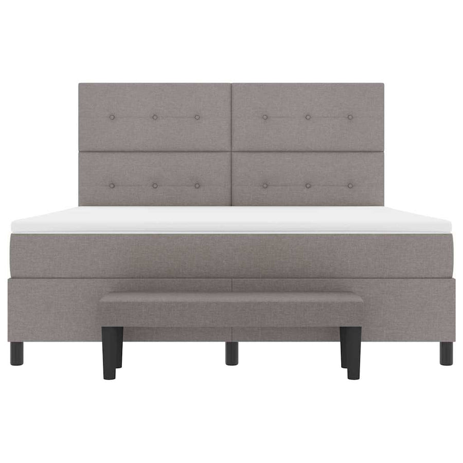 Boxspring bed met matras met hoofdeinde Taupe 180 x 200 cm Stof