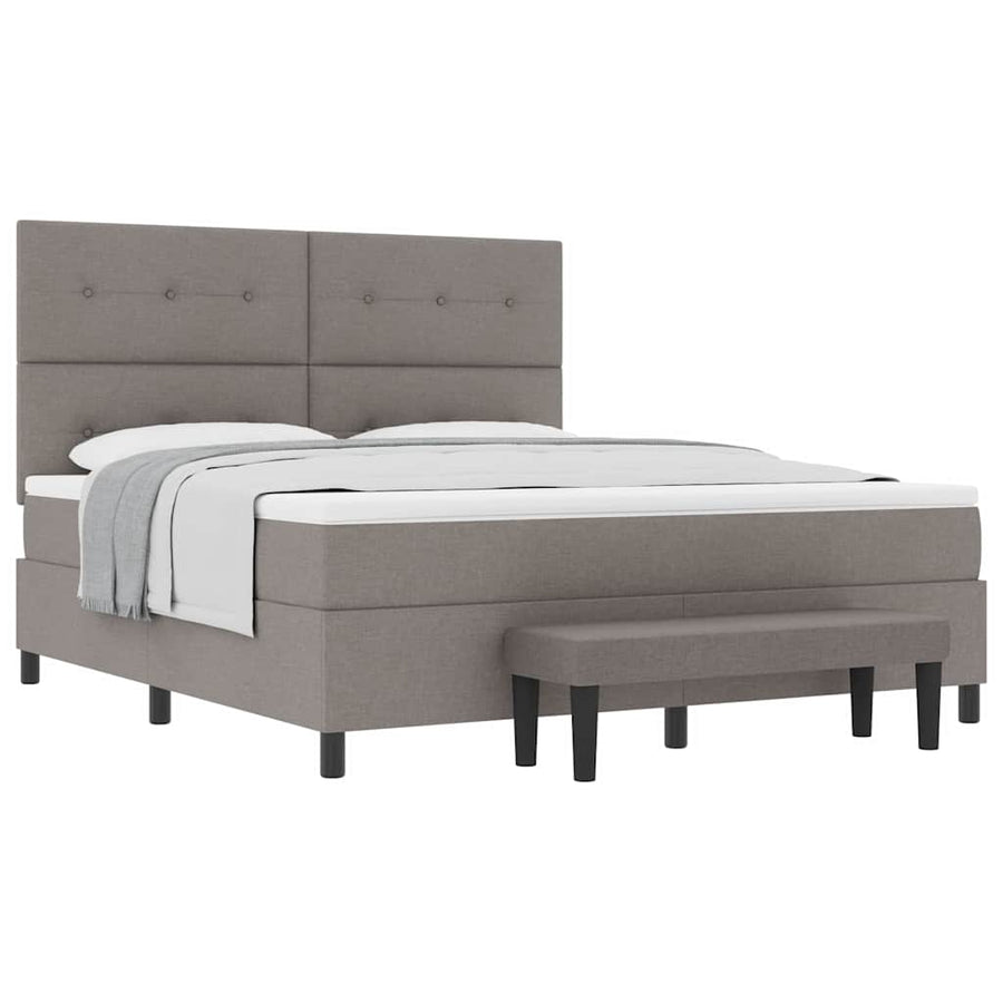 Boxspring bed met matras met hoofdeinde Taupe 180 x 200 cm Stof