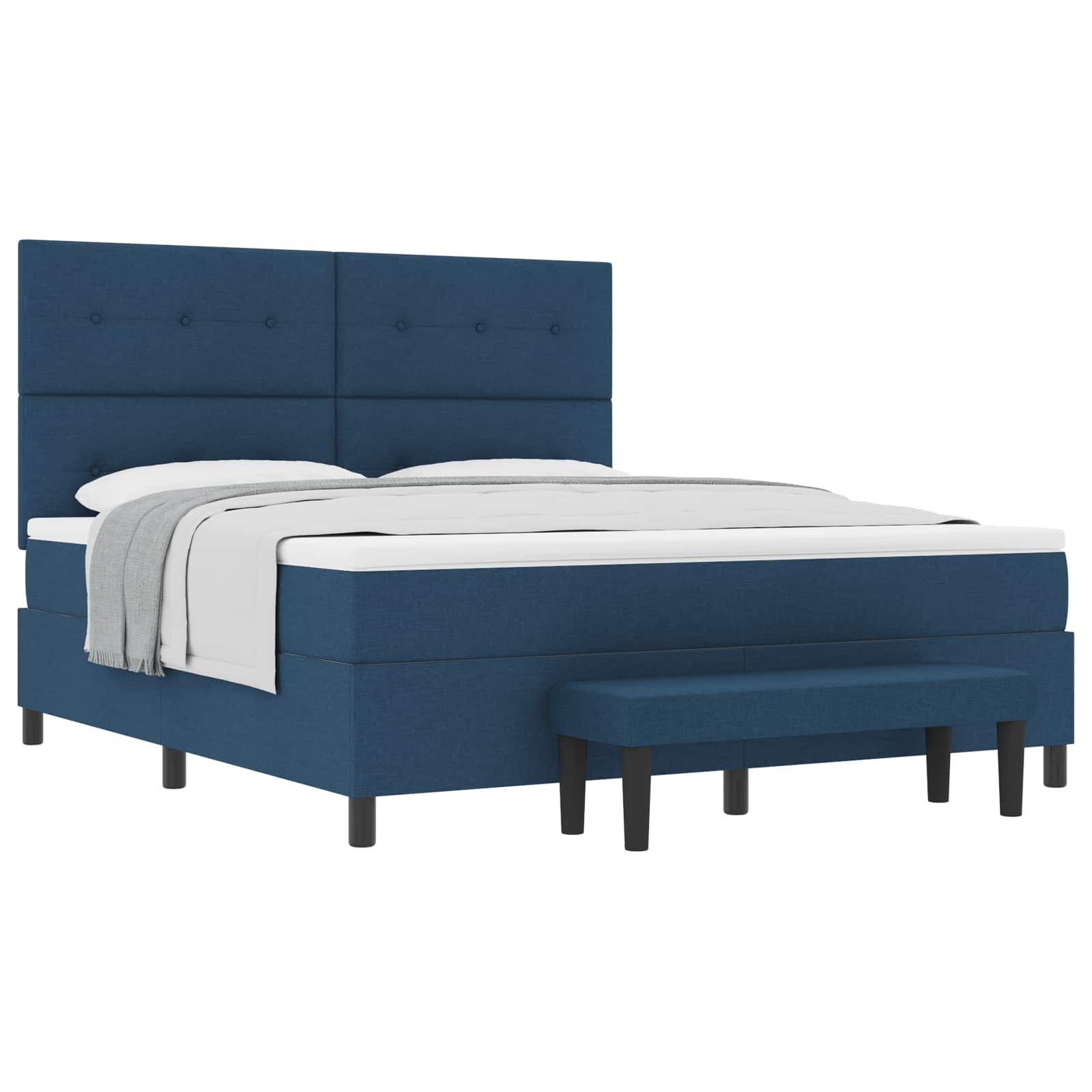 Boxspringbed met hoofdeinde Blauw 180 x 200 cm Stof