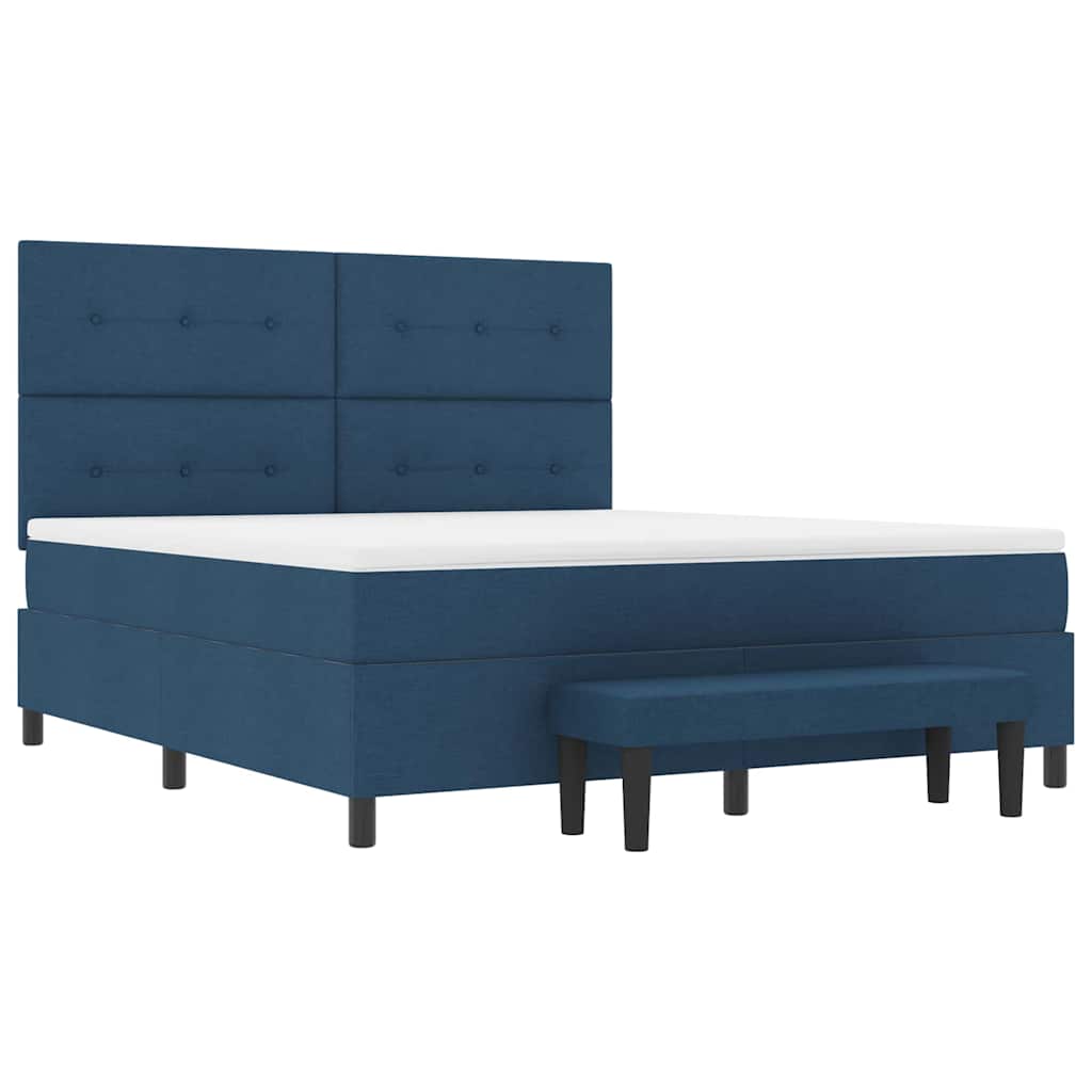 Boxspringbed met hoofdeinde Blauw 180 x 200 cm Stof