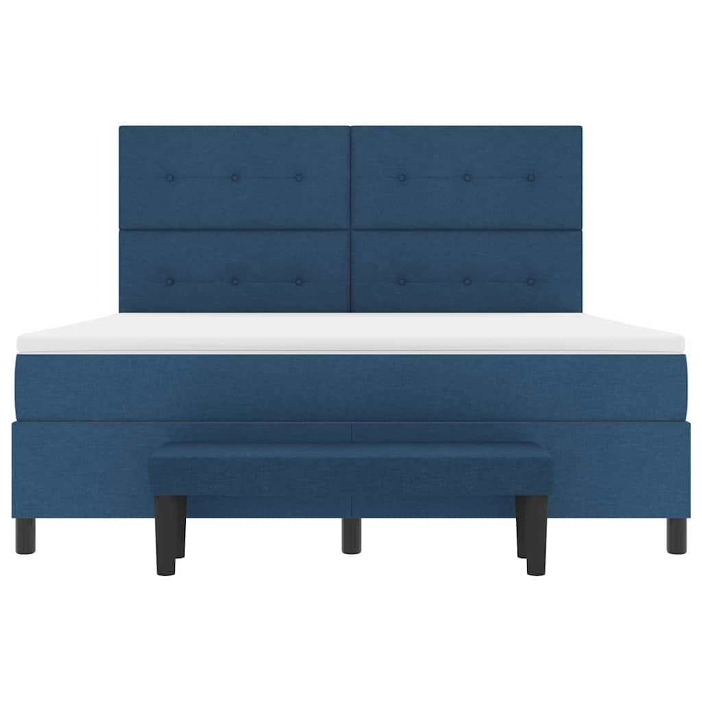 Boxspringbed met hoofdeinde Blauw 180 x 200 cm Stof
