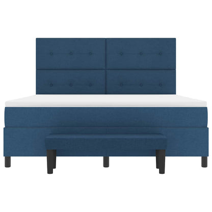 Boxspringbed met hoofdeinde Blauw 180 x 200 cm Stof