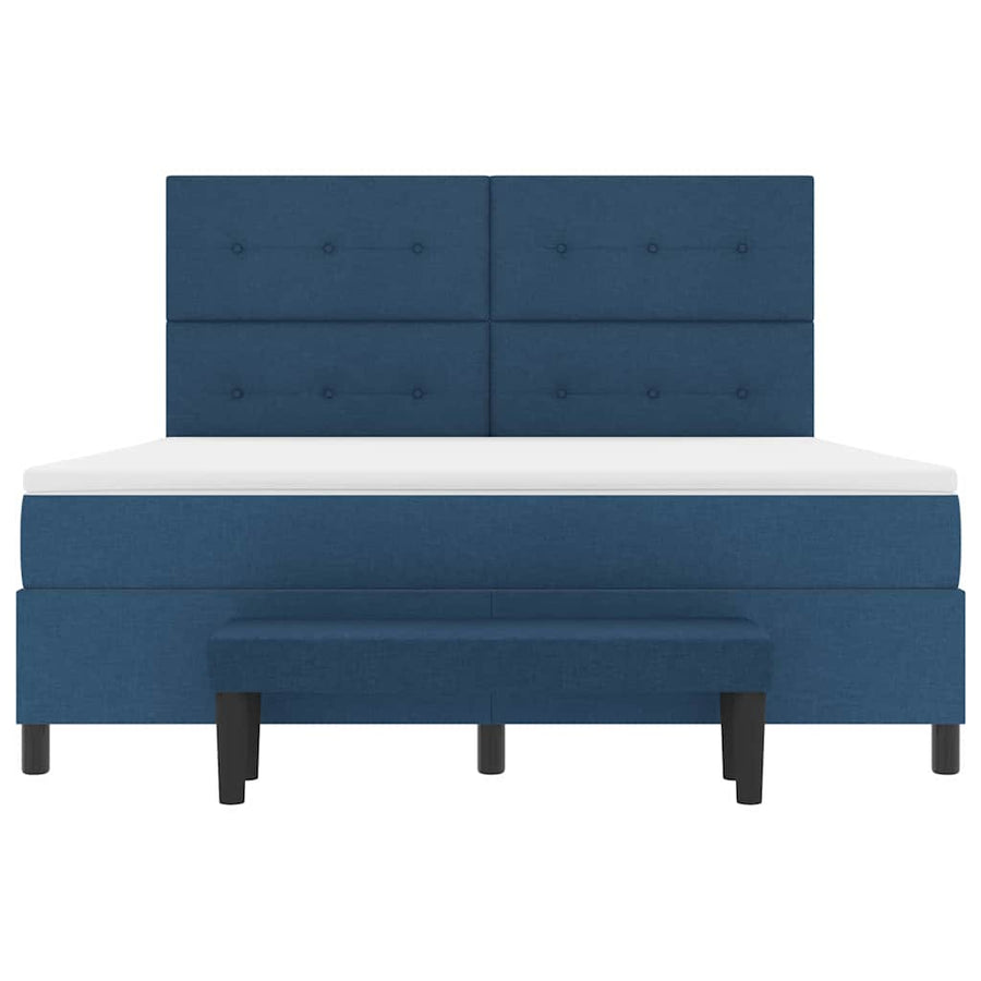 Boxspringbed met hoofdeinde Blauw 180 x 200 cm Stof