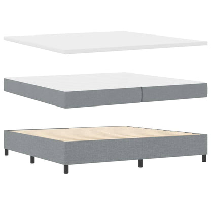 Boxspringbed met hoofdeinde Lichtgrijs 200 x 200 cm Stof
