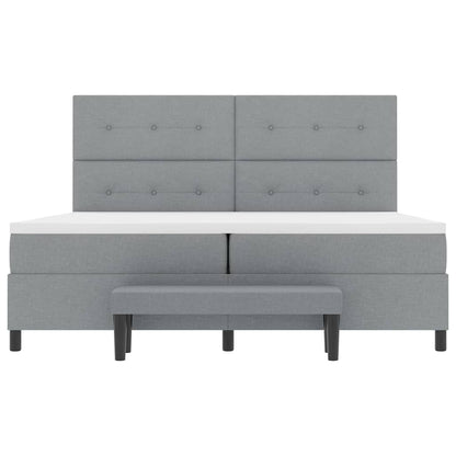 Boxspringbed met hoofdeinde Lichtgrijs 200 x 200 cm Stof
