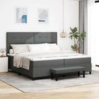 Boxspringbed 200x200 cm donkergrijs stof