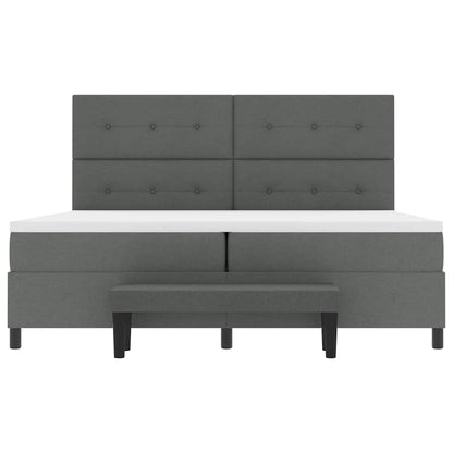Boxspringbed met hoofdeinde Donkergrijs 200 x 200 cm Stof