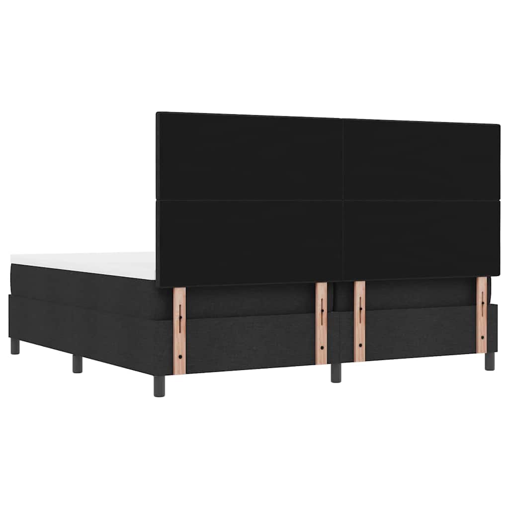Boxspringbed met hoofdeinde Zwart 200 x 200 cm Stof
