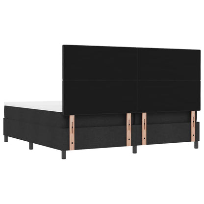 Boxspringbed met hoofdeinde Zwart 200 x 200 cm Stof