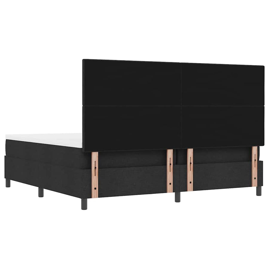 Boxspringbed met hoofdeinde Zwart 200 x 200 cm Stof