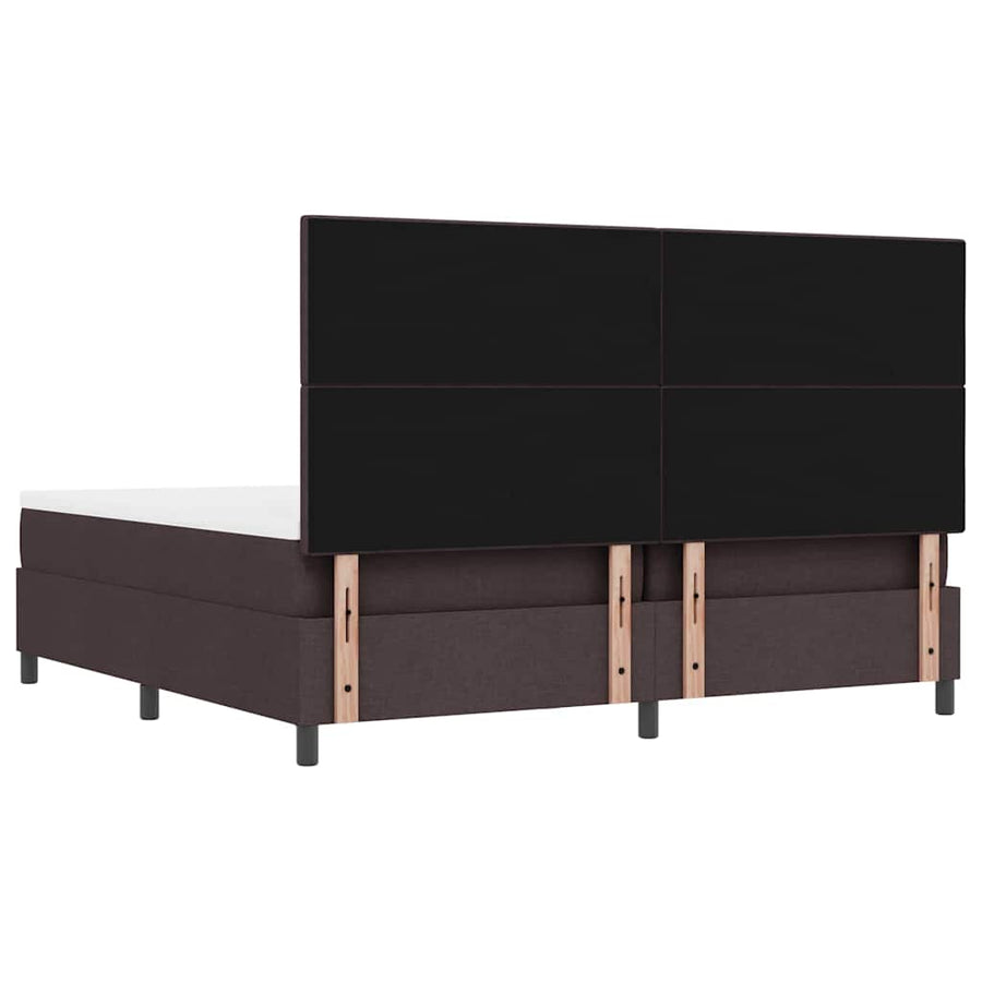 Boxspringbed met hoofdeinde Donkerbruin 200 x 200 cm Stof