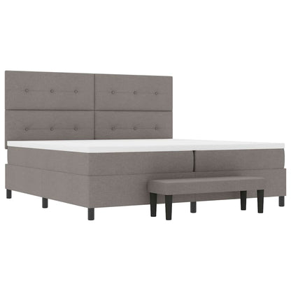 Boxspringbed met hoofdeinde Taupe 200 x 200 cm Stof