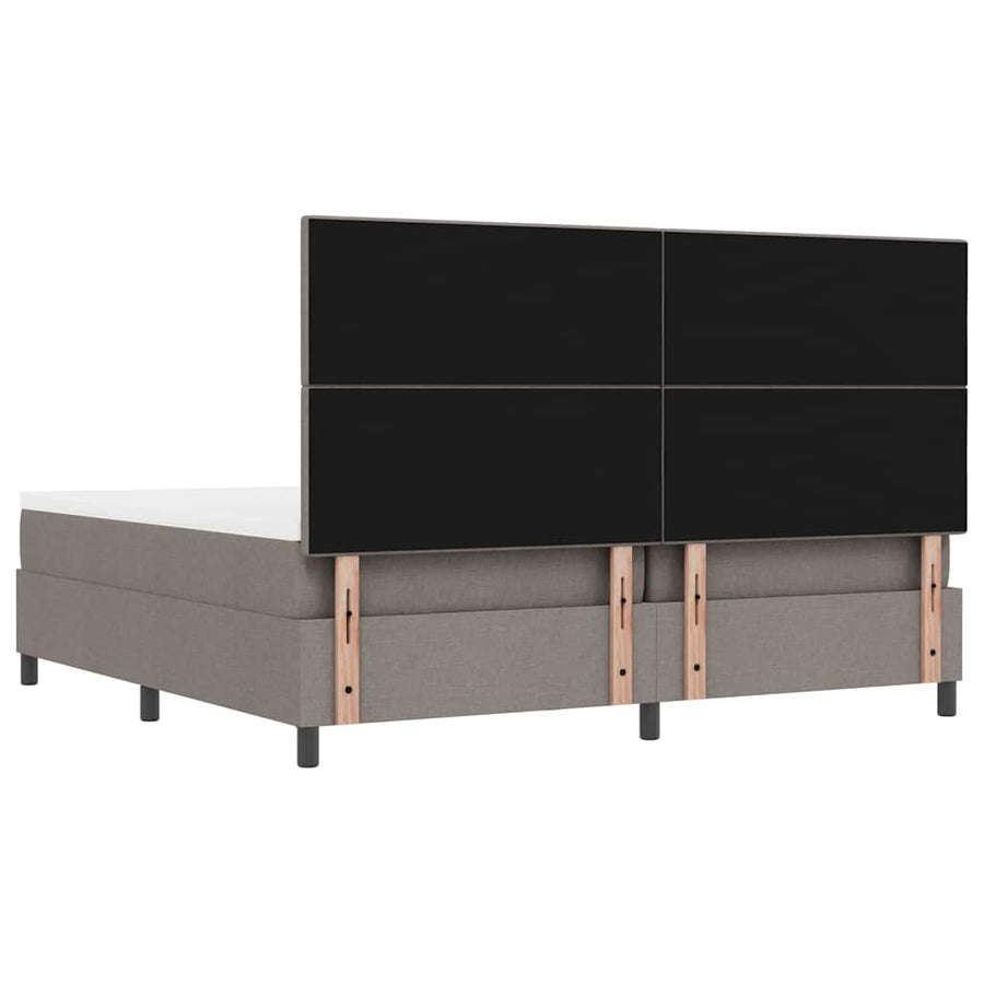 Boxspringbed met hoofdeinde Taupe 200 x 200 cm Stof