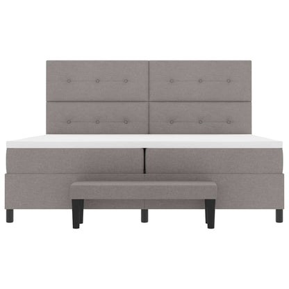 Boxspringbed met hoofdeinde Taupe 200 x 200 cm Stof