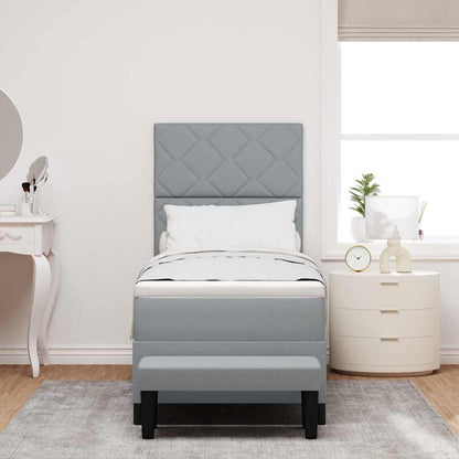Boxspringbed met matras Lichtgrijs 80 x 200 cm Stof