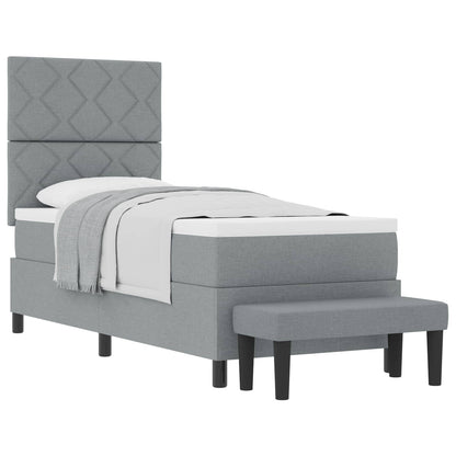 Boxspringbed met matras Lichtgrijs 80 x 200 cm Stof