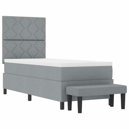 Boxspringbed met matras Lichtgrijs 80 x 200 cm Stof