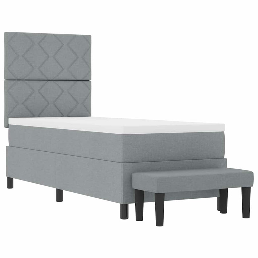 Boxspringbed met matras Lichtgrijs 80 x 200 cm Stof