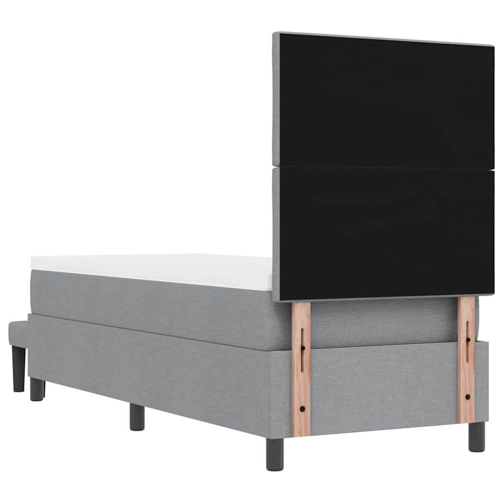 Boxspringbed met matras Lichtgrijs 80 x 200 cm Stof
