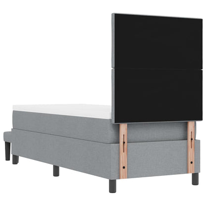 Boxspringbed met matras Lichtgrijs 80 x 200 cm Stof