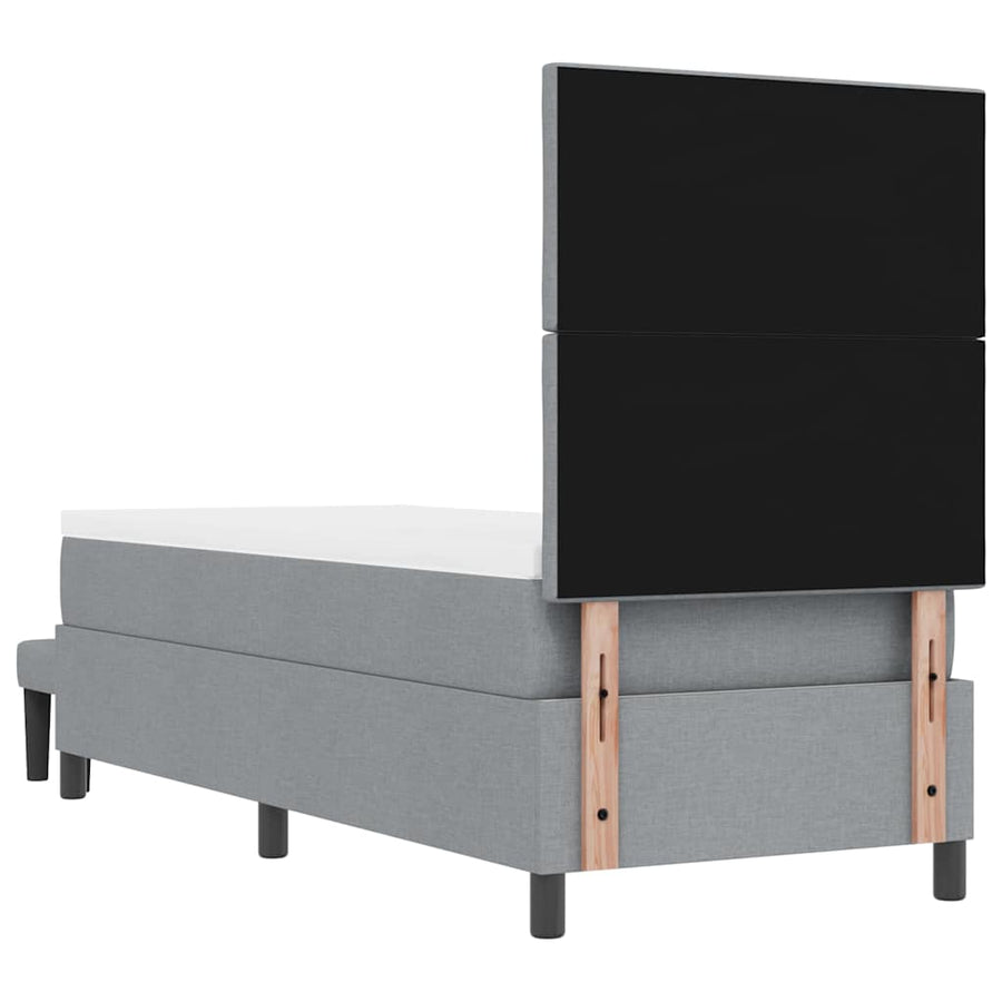 Boxspringbed met matras Lichtgrijs 80 x 200 cm Stof