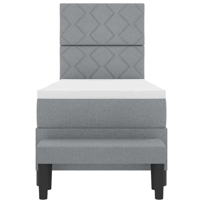 Boxspringbed met matras Lichtgrijs 80 x 200 cm Stof