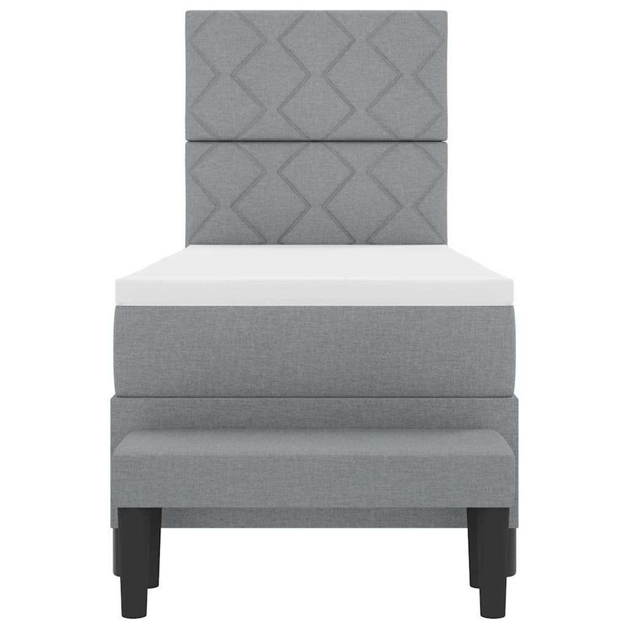 Boxspringbed met matras Lichtgrijs 80 x 200 cm Stof