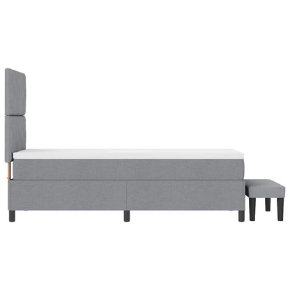 Boxspringbed met matras Lichtgrijs 80 x 200 cm Stof