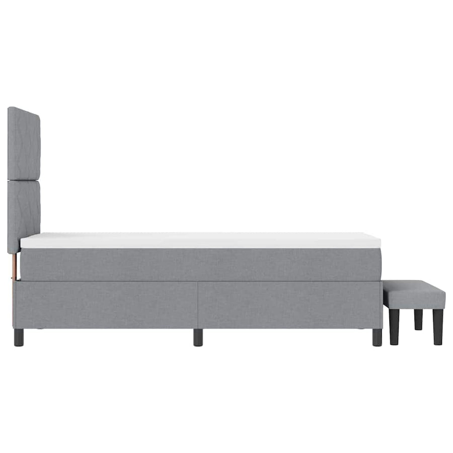 Boxspringbed met matras Lichtgrijs 80 x 200 cm Stof