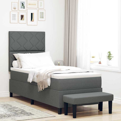 Boxspringbed met hoofdeinde Donkergrijs 80 x 200 cm Stof