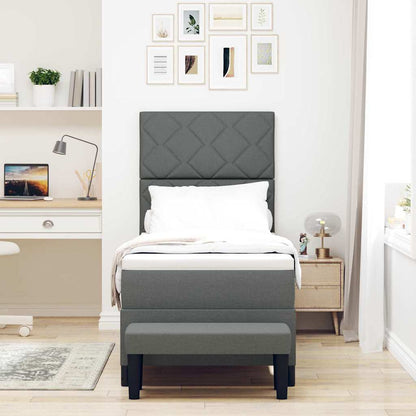 Boxspringbed met hoofdeinde Donkergrijs 80 x 200 cm Stof