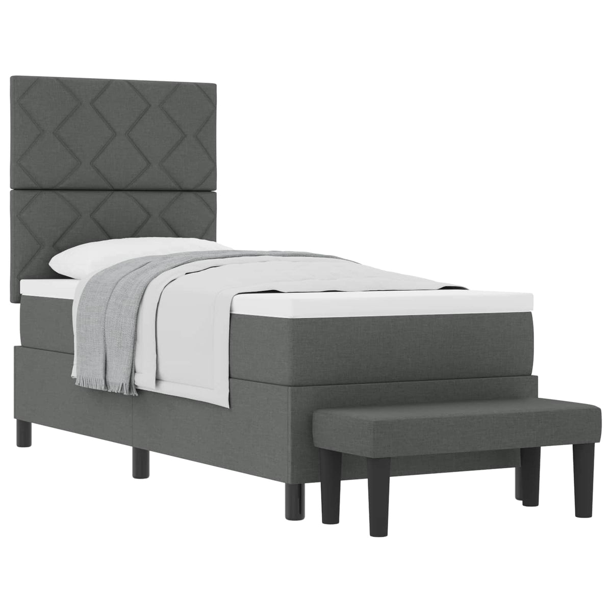 Boxspringbed met hoofdeinde Donkergrijs 80 x 200 cm Stof
