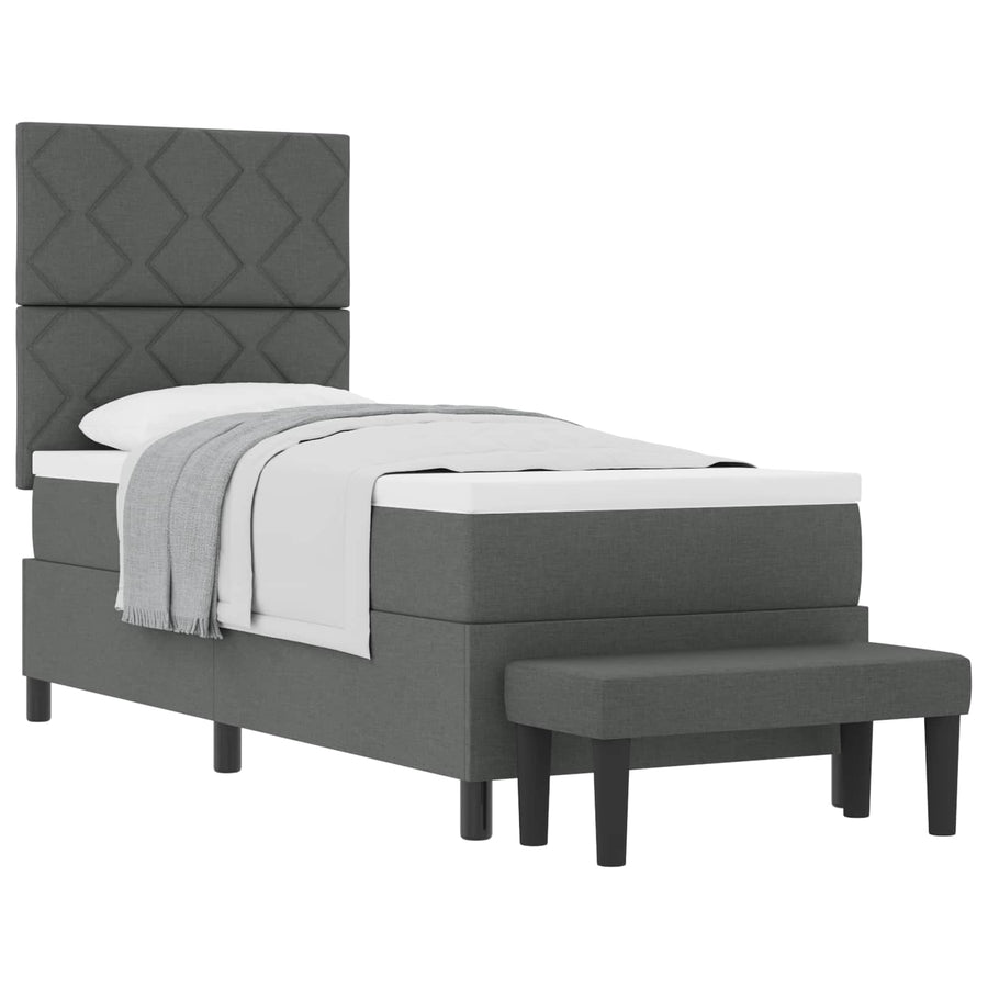 Boxspringbed met hoofdeinde Donkergrijs 80 x 200 cm Stof