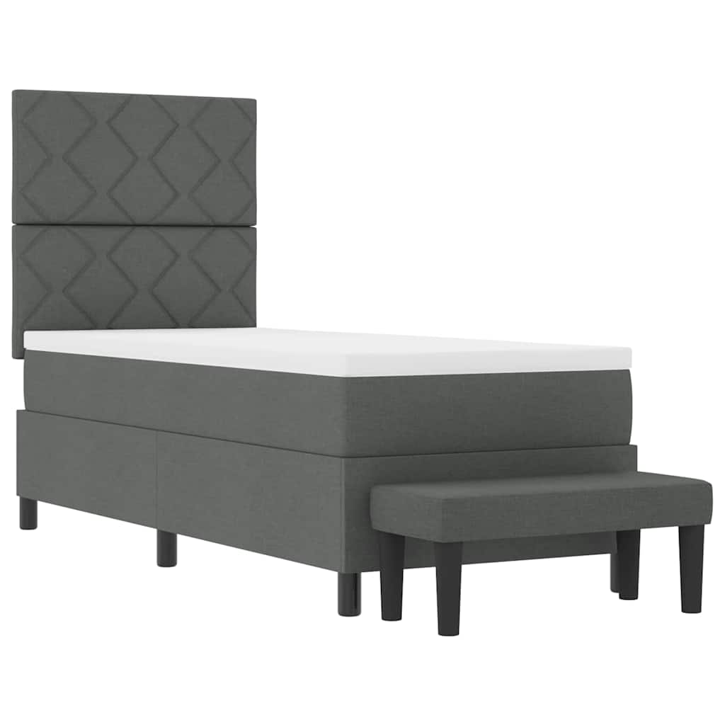 Boxspringbed met hoofdeinde Donkergrijs 80 x 200 cm Stof