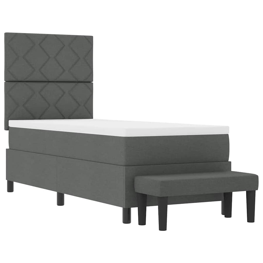 Boxspringbed met hoofdeinde Donkergrijs 80 x 200 cm Stof