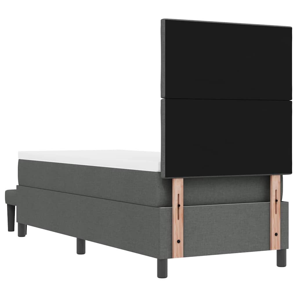 Boxspringbed met hoofdeinde Donkergrijs 80 x 200 cm Stof