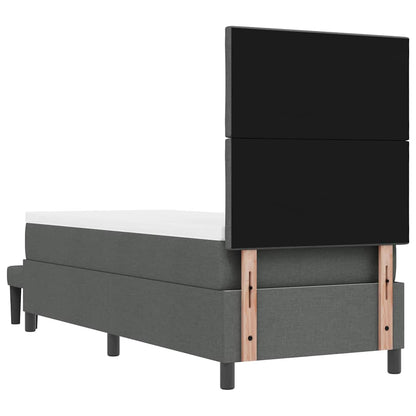 Boxspringbed met hoofdeinde Donkergrijs 80 x 200 cm Stof