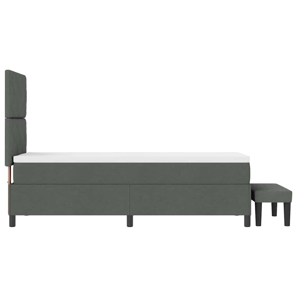 Boxspringbed met hoofdeinde Donkergrijs 80 x 200 cm Stof