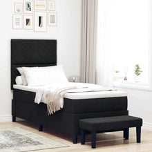 Boxspringbed met hoofdeinde Zwart 80 x 200 cm Stof
