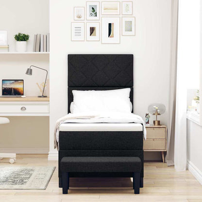 Boxspringbed met hoofdeinde Zwart 80 x 200 cm Stof