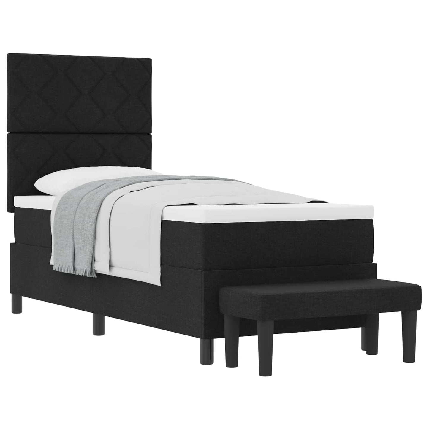 Boxspringbed met hoofdeinde Zwart 80 x 200 cm Stof