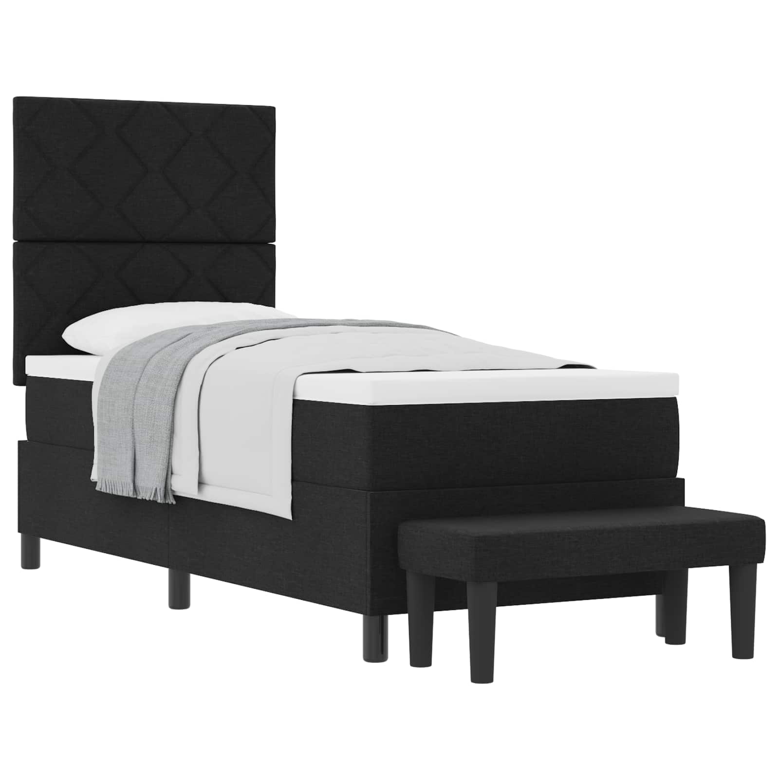 Boxspringbed met hoofdeinde Zwart 80 x 200 cm Stof