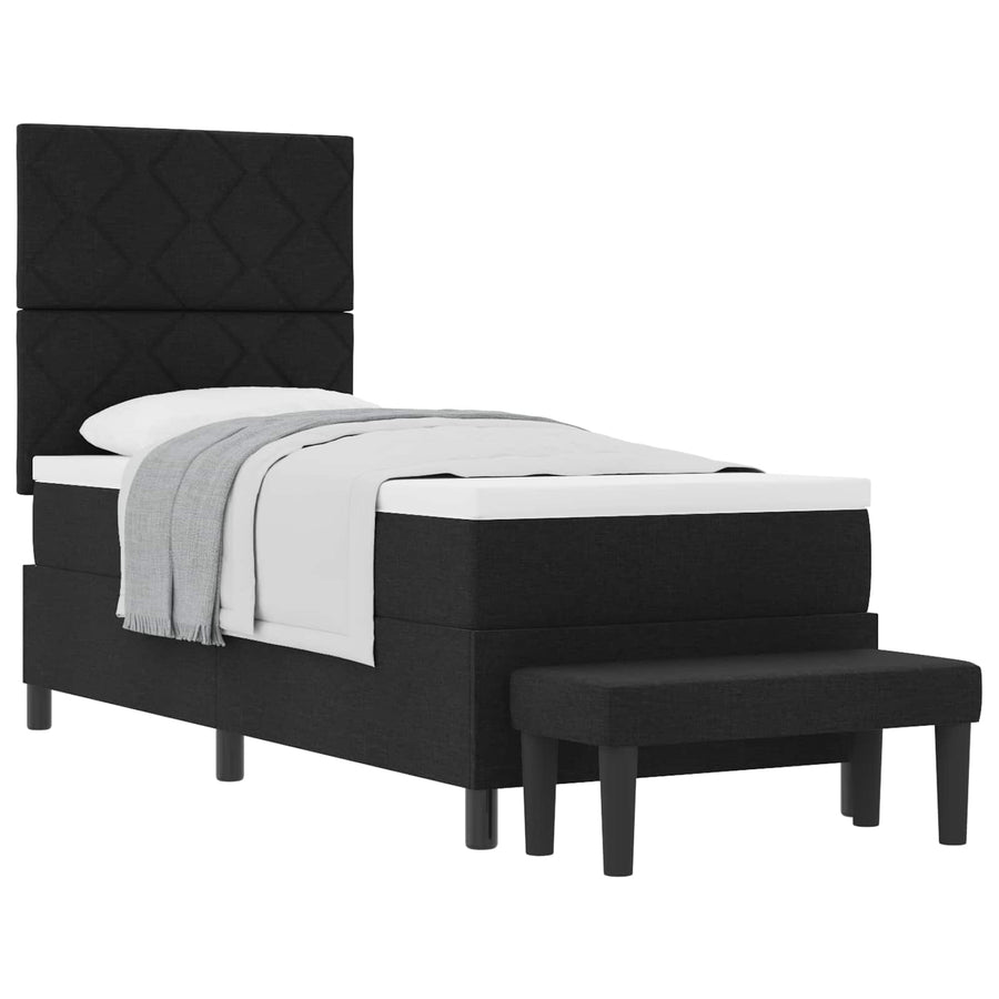 Boxspringbed met hoofdeinde Zwart 80 x 200 cm Stof
